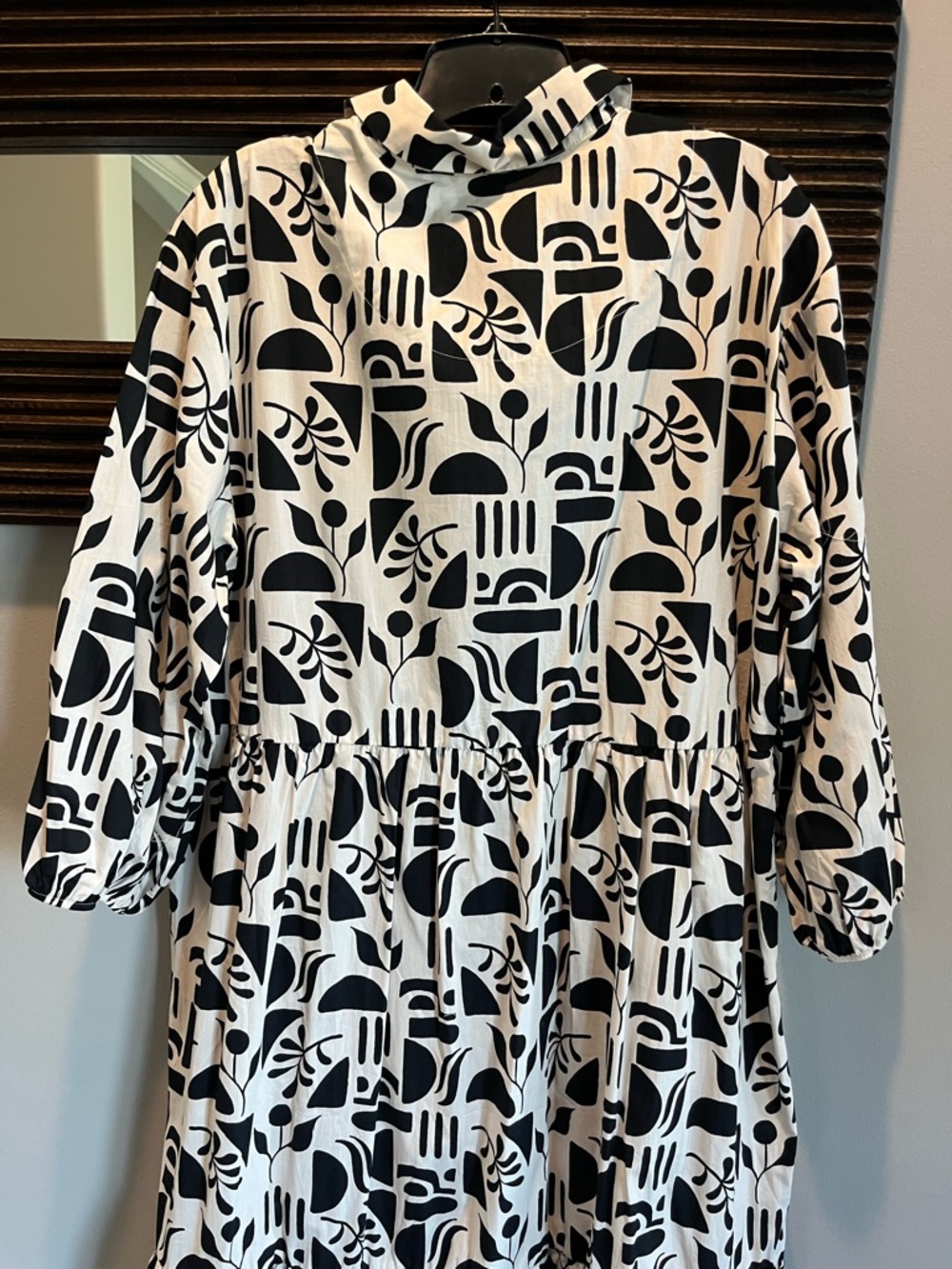 Maeve Anthropologie Bettina Tiered Shirt Dress Black Motif XL New - Picture 11 of 12